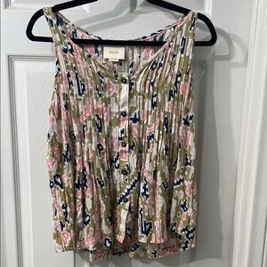Maeve by Anthropologie Sleeveless Printed Button Front Blouse – Size US 4